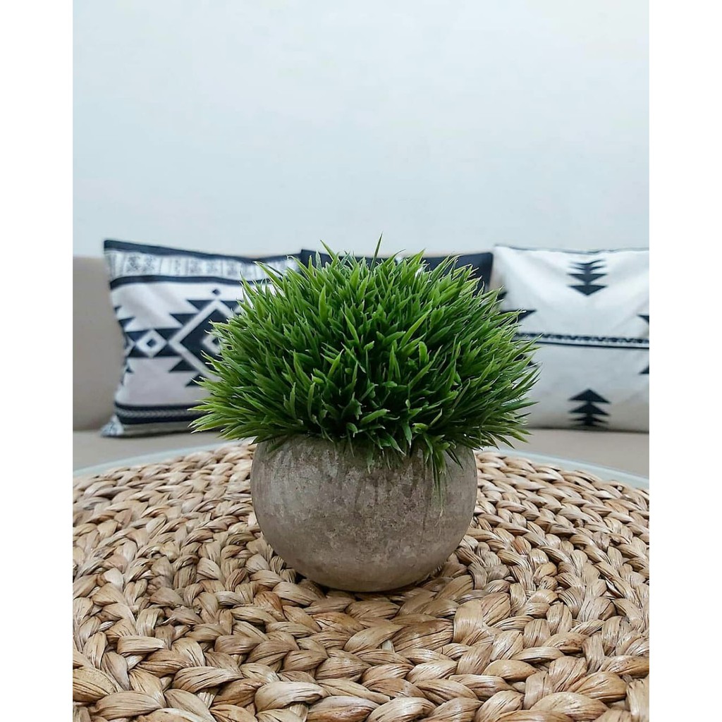 BONSAI BULAT GRASS BALL ARTIFICIAL BUNGA PLASTIK PALSU PAJANGAN DEKORASI-3