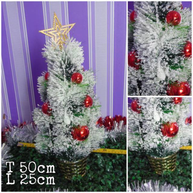 Pohon natal salju pot 50cm