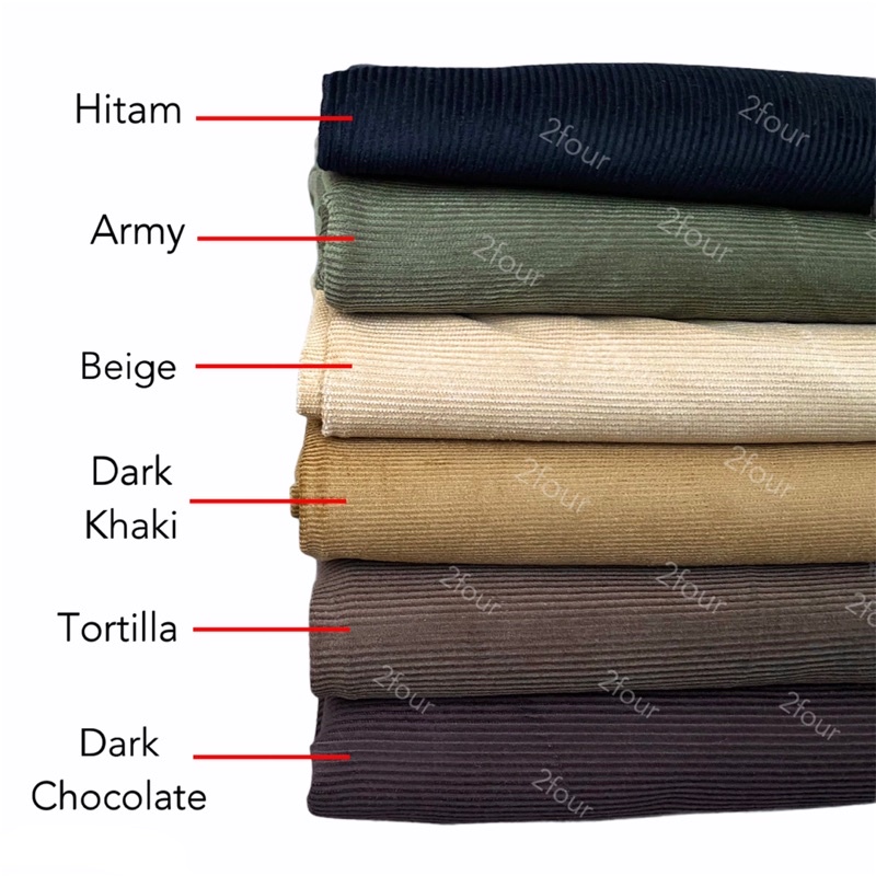 Kain Corduroy Import Meteran | Bahan Korduroy Ecer | Corduray Material Eceran