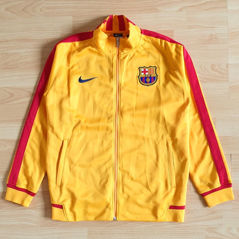Jacket FC Barcelona Senyera 2015-2016 Grade Ori Track Top Jaket Bola Barca Kuning Jersey
