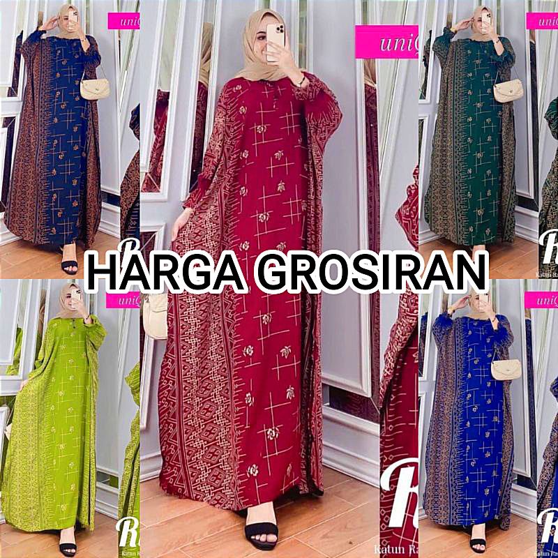 (GROSIR DASTER) Riyana Kaftan Rayon ● Paula Kaftan ● Bara Kaftan ● Kaftan Sari Bilbina SUPER Jumbo Big TERLARIS BUNDA HOME KAFTAN | BAHAN RAYON SUPER GRADE A | RESLETING DEPAN Jois Kaftan Home Daster Jumbo Motif Batik Bahan Rayon Bisa Cod Bunda