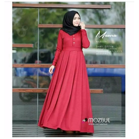 maura gamis Syari Polos Maxmara Lux Anayah RealPic, Haji Umroh GamisSyari Hijab Syari Bahan Moscrepe