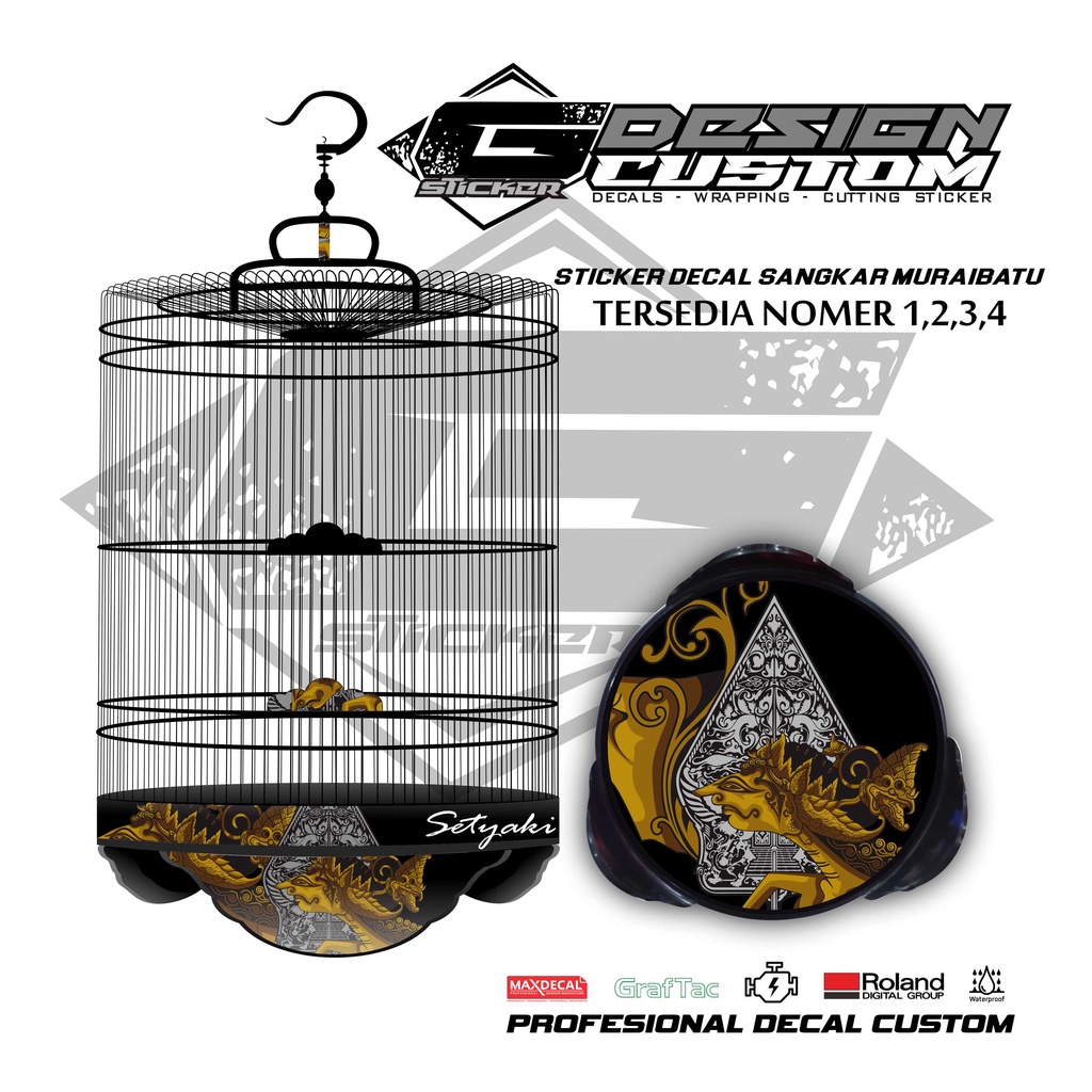 DECAL STICKER TEBOK EBOD SANGKAR BULAT MURAI BATU NO.1,2,&3 Wayang Tokoh PANDAWA