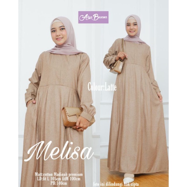 gamis Katun Madina - Original Produk by Alya Hijab