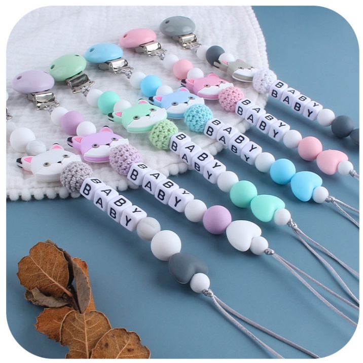 PC 6 | PACIFIER CLIP | TALI EMPENG DAN TEETHER BISA CUSTOM NAMA | TEETHER TALI DOT EMPENG CHAIN GANTUNGAN BAHAN SILIKON AMAN BPA FREE | RUZAIN MALL