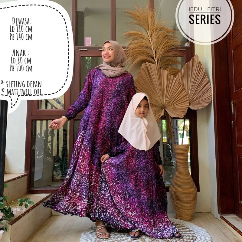 Gamis twill couple bunda &amp; anak