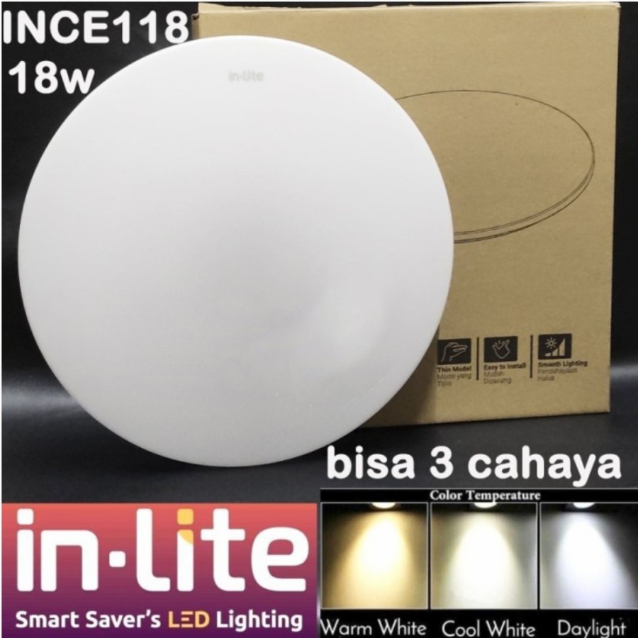 INLITE Lampu Baret 18w INCE118 Ceiling Lamp Switch Tunable 18 Watt