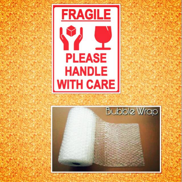 

Bubble wrap packing safety + fragile sticker