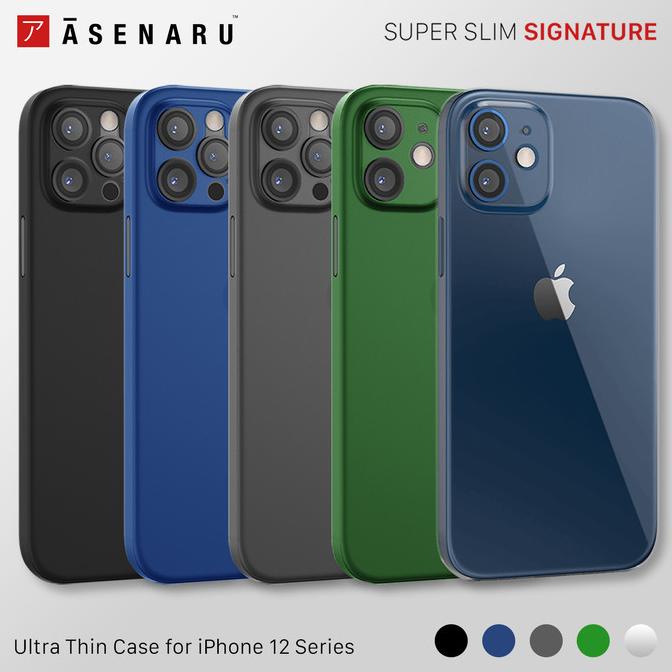 Asenaru iPhone 12/Mini Case Super Slim Signature Casing - Hijau,iPhone 12
