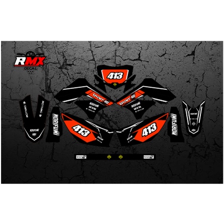 DECAL KLX 150 S/L FULLBODY (015) DEKAL STIKER DTRACKER LAMA 2009 2010 2011 2012 2013 2014 2015 HITAM