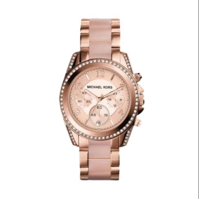 Michael Kors Blair Chronograph MK5943 Jam Tangan Wanita - Rose Gold