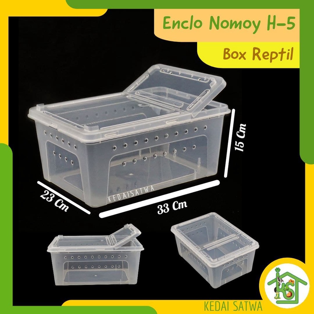 Kotak Reptil Enclo Reptile Tarantula Vivarium gecko Feeding Box Kandang Reptil Kura-Kura | Enclo H5 