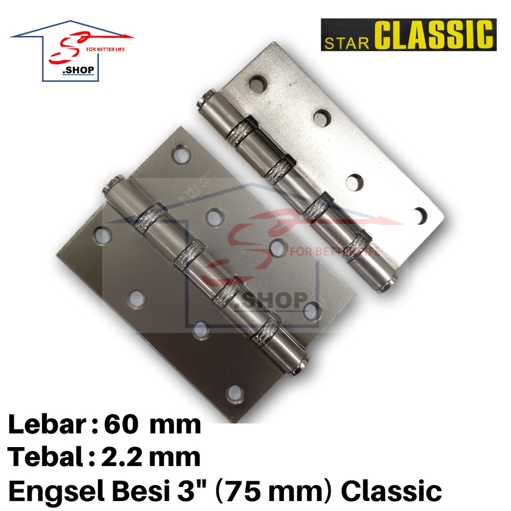 Engsel Pintu / Engsel Kupu-kupu Tebal 3" 7.5 cm CLASSIC