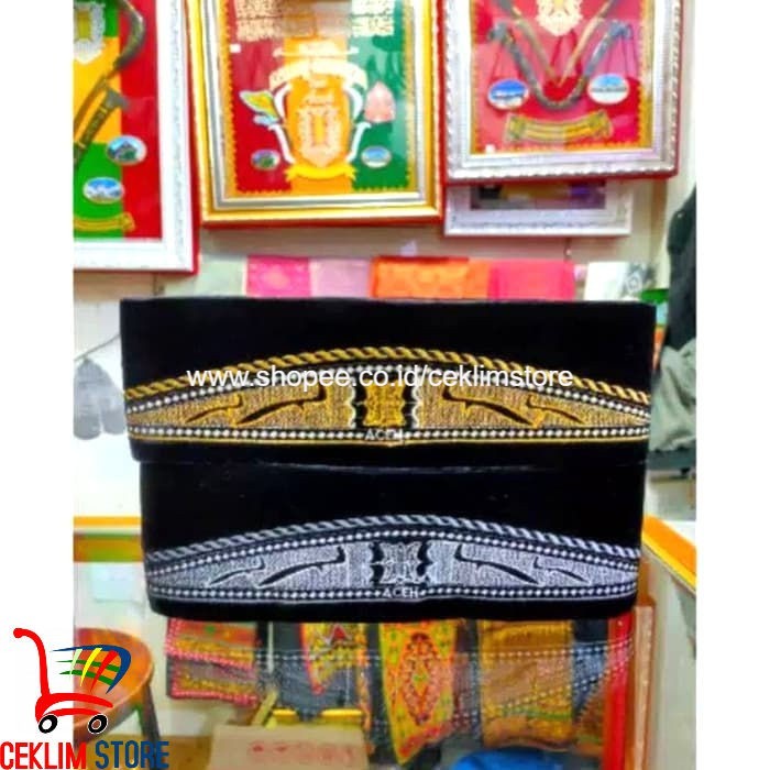Peci Ethnic Motif Aceh Beldu Tebal Asli