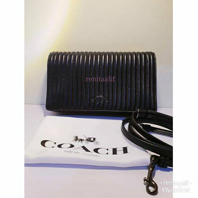 Preloved tas coach parker quilting black | coach parker auth