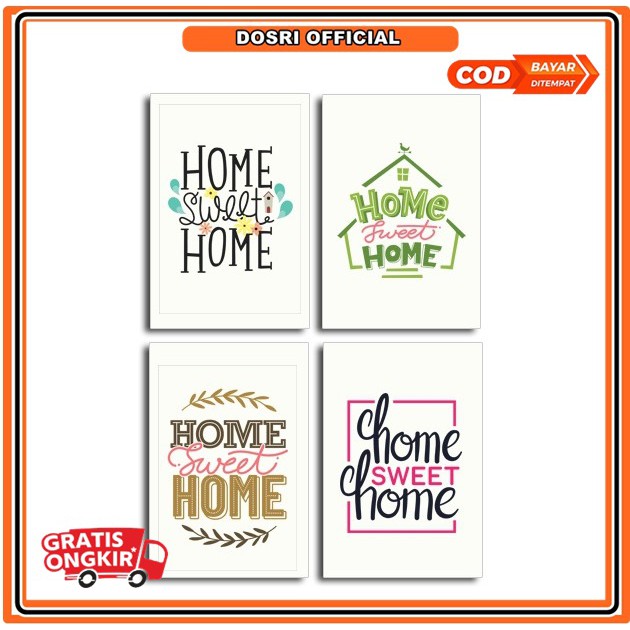 [NEW] Hiasan Dinding Tema Home Sweet Wall Decoration Pajangan Rumah 13,5cm x 20cm