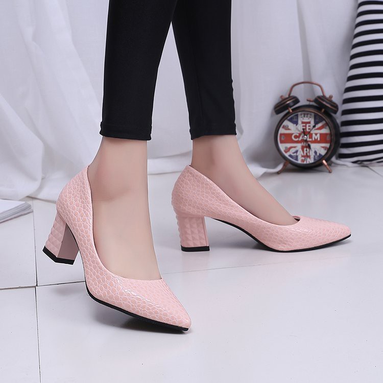 RYS - Professional Lady Sepatu Korea Hak Tebal Casual/Kantoran - Ori Import