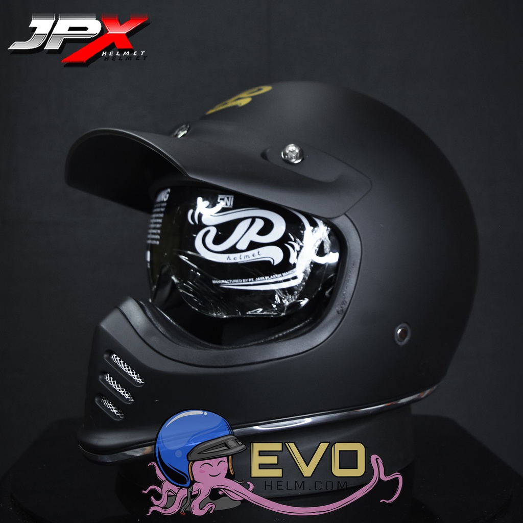 HELM JP SIGNATURE MOTIF LENGKAP - JP SIGNATURE SOLID BLACKDOFF ORIGINAL - HELM JP CAKIL JPX RETRO JP RETRO JP SIGNATURE