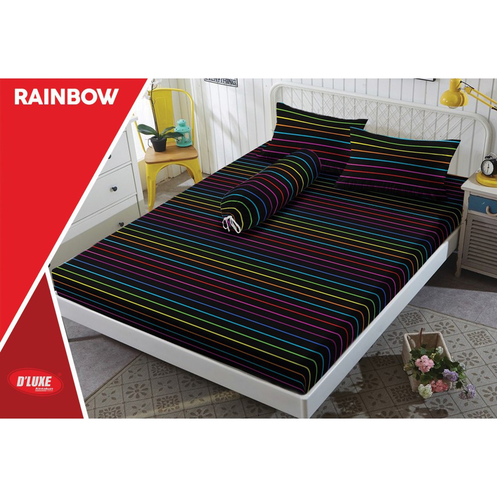 Sprei Deluxe Kintakun Rainbow - Ukuran 160x200 Queen & 180x200 King