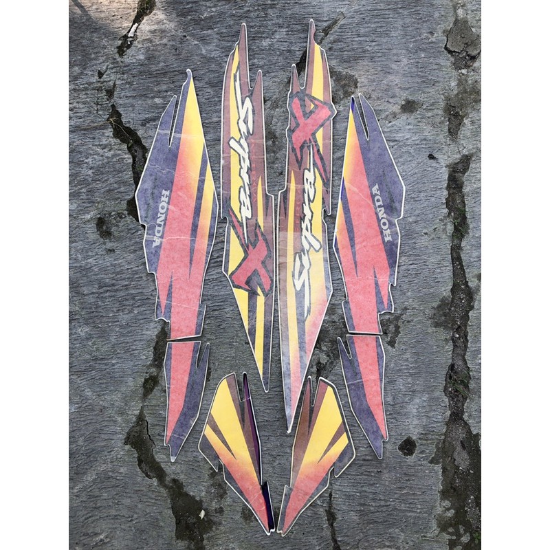 striping honda supra x 1999 2000 hitam nos laminasi hight quality