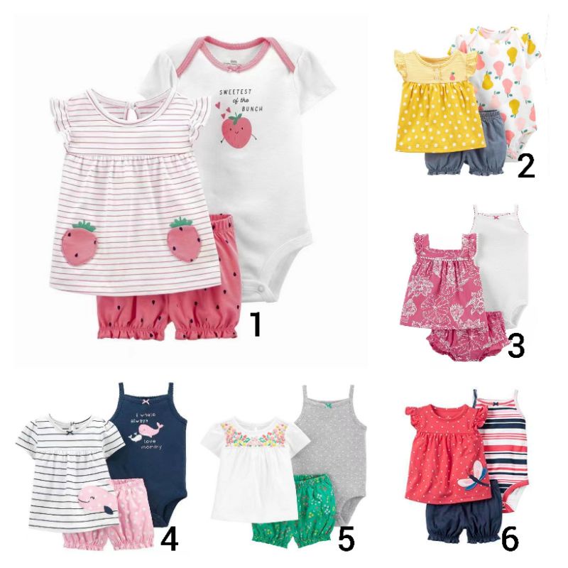 Set Tee 3 In 1/ Setelan Anak Perempuan