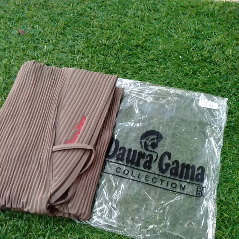Jilbab Instan Hijab Bergo Jersey Balerina Pad Tali Plisket Lidi FULL ori DauraGama-Dark Mocca
