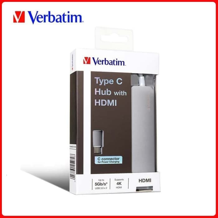 Verbatim Type C Hub USB 3.0 2 port with HDMI Dan USB C 65282 Original Garansi Resmi 1 Tahun