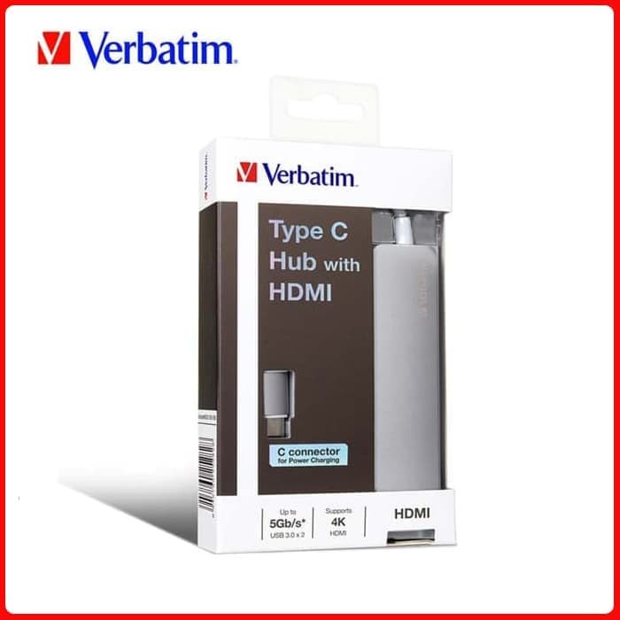 Verbatim Type C Hub USB 3.0 2 port with HDMI Dan USB C 65282 Original Garansi Resmi 1 Tahun