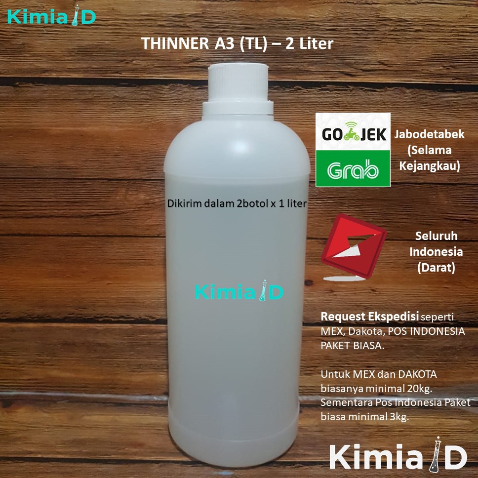 Thinner TL 2 Liter - Solvent - Thinner Toluen - Lacquer Thinner - Pelarut - Cleaning Agent - Resin