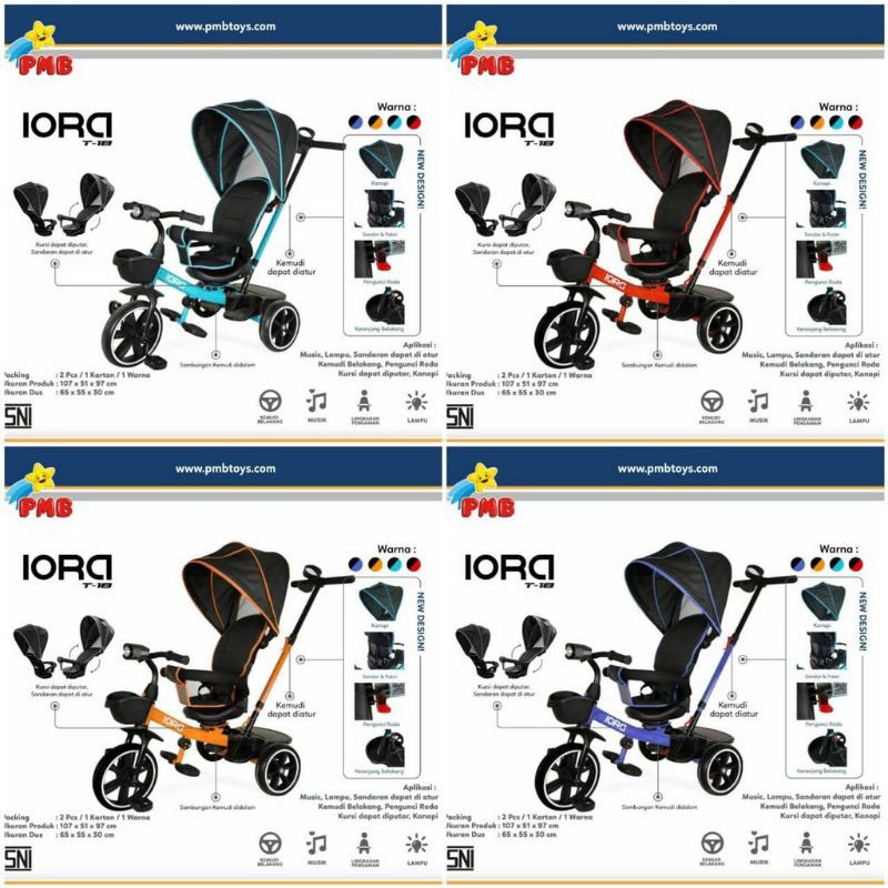 Sepeda Anak Roda 3 PMB Iora T-18