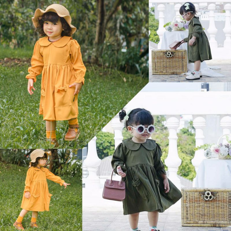 BABYNHA Dress Anak Perempuan/Dress Anak Tangan Panjang Usia 1-5/Hawa Dress