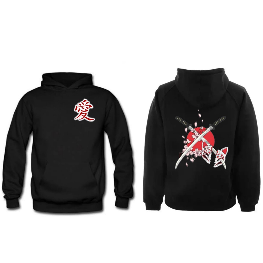 HOODIE SABLON DEPAN BELAKANG SAMURAI TERBARU PREMIUM