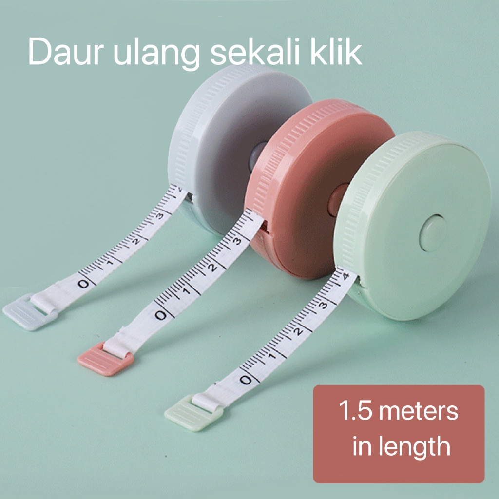 METERAN MINI PITA FIBERGLASS / METERAN BAJU / METERAN PORTABLE UKURAN 1.5 METER DUAL MODE INCI/cm