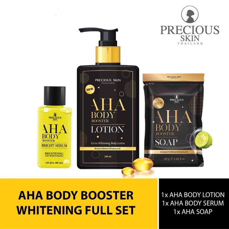 AHA MIMI BODY BOOSTER BRIGHT SERUM - AHA BODY SOAP - AHA BODY BOOSTER LOTION BPOM | PRECIOUS SKIN