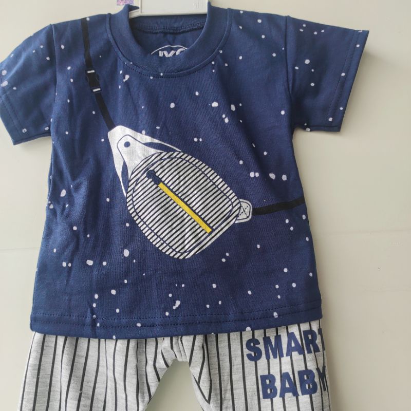 JVC SNI Setelan baju kaos celana panjang salur TAS anak bayi