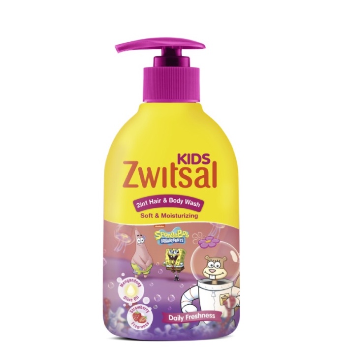 Zwitsal Kids 2 In 1 Hair &amp; Body Wash 280ml SOft &amp; Moustirizing