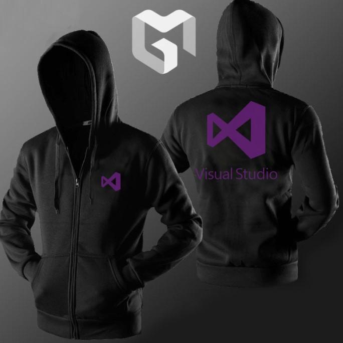 Jaket Hoodie Sweater Microsoft Visual Studio Sweatshirt Zipper