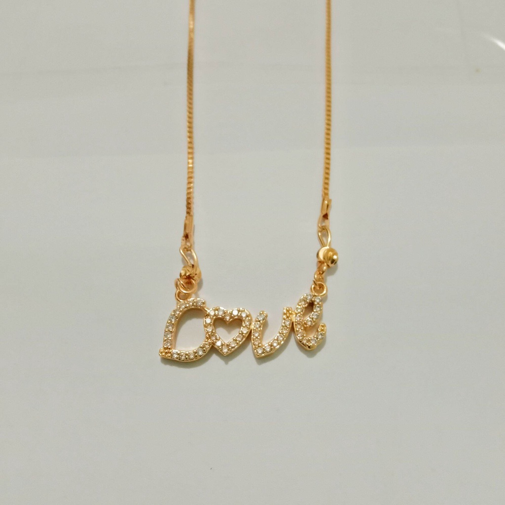Kalung cantik asli anti luntur LOVE GOLD-02 anti karat ori kalung pengganti emas 24k dewasa model te