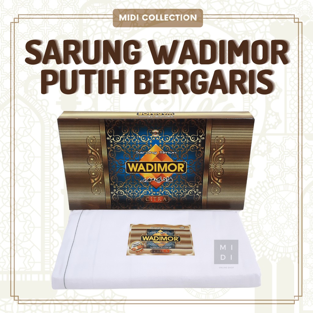 WADIMOR Kain Sarung Tenun KHUSUS Warna PUTIH BERGARIS