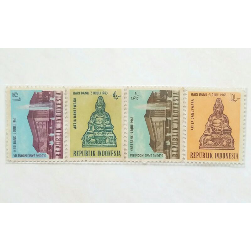 

Perangko Hari Bank Tahun 1963 Set Lengkap 4pcs Mint