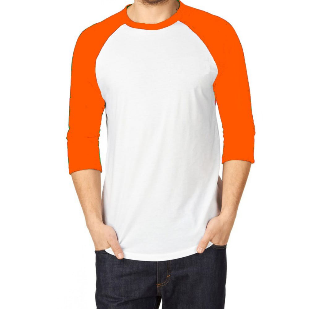Kaos polos - Kaos Raglan putih polos kombinasi lengan warna 34 atasan baju seragam reglan pria dan wanita M L XL