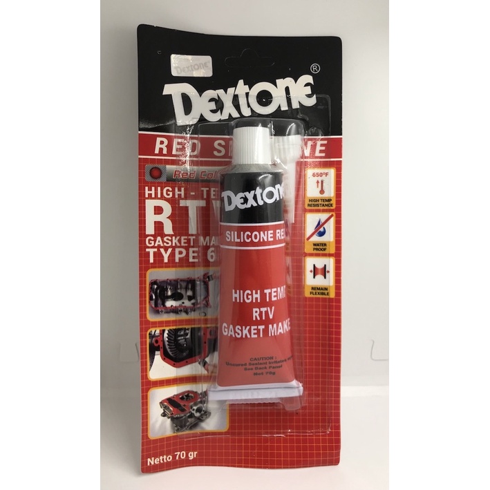 

DEXTONE Lem Red Silicone High Temp RTV Gasket Maker 70gr