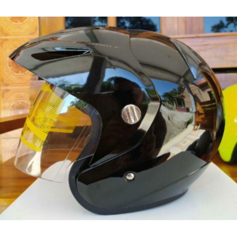 HELM INK cx22 (PACKING KARDUS DAN SARUNG HELM)-Hitam metalik