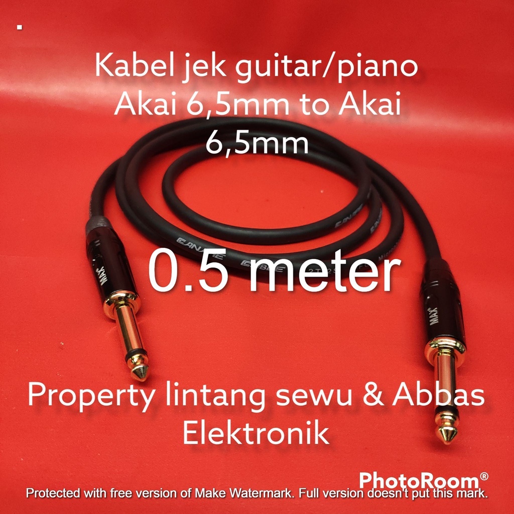 KABEL JEK GITAR PIANO  AKAI 6.5MM TO AKAI 6.5MM MAX 0.5 METER