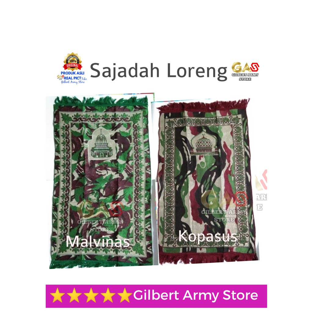 Paket Murah Ramadhan Sarung+sajadah Loreng Malvinas Tni  Kopasus Kopassus Army Perlengkapan Solat