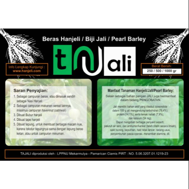 

Beras Jali/ Hanjeli / Jali-Jali 1 Kg