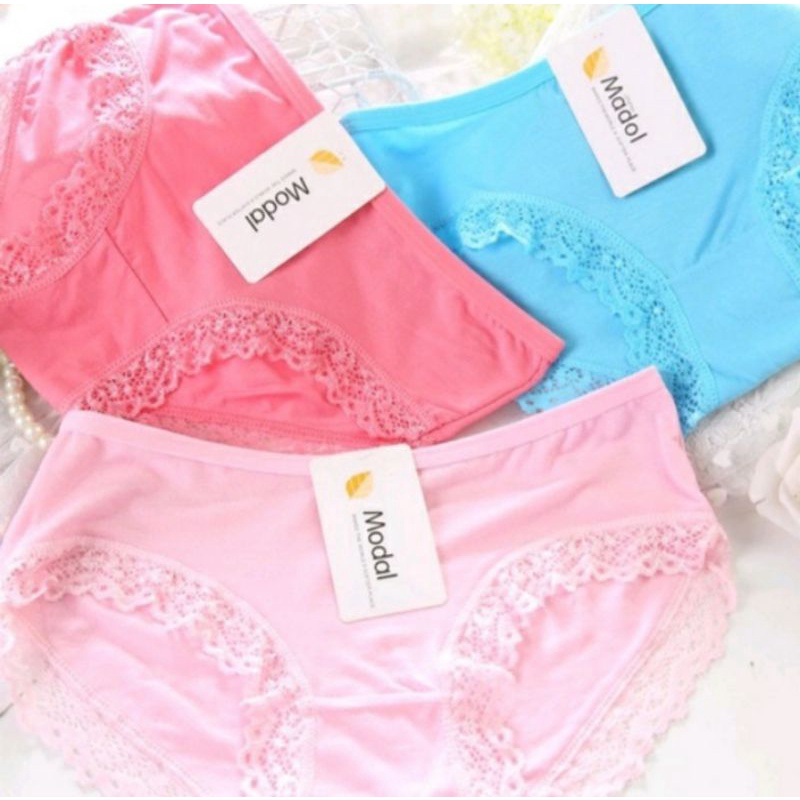 3 pc Celana Dalam Wanita Modal Renda Murah