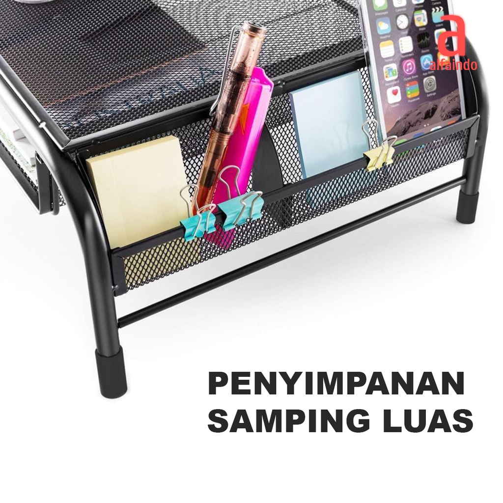 Meja Laptop Portable Rak Minimalis Logam Dekstop Penyimpanan RM011