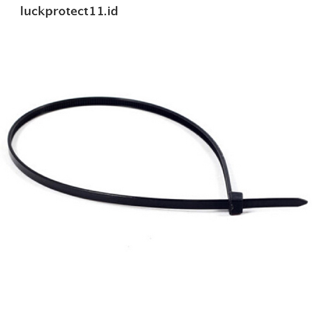 // Hg &amp; ID// 100pcs 10cm Nylon Plastik Zip Trim Bungkus Kabel Loop Ties Kawat Self-Locking Hitam