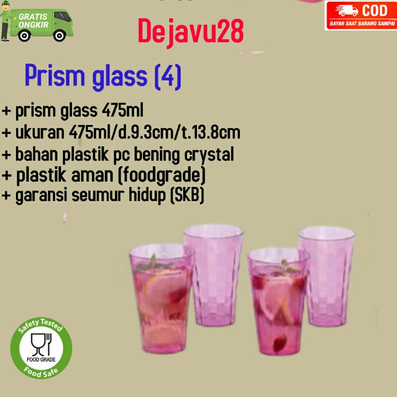 prism glass (4) gelas air minum transparan bening crystal foodgrade prism pitcher glass high